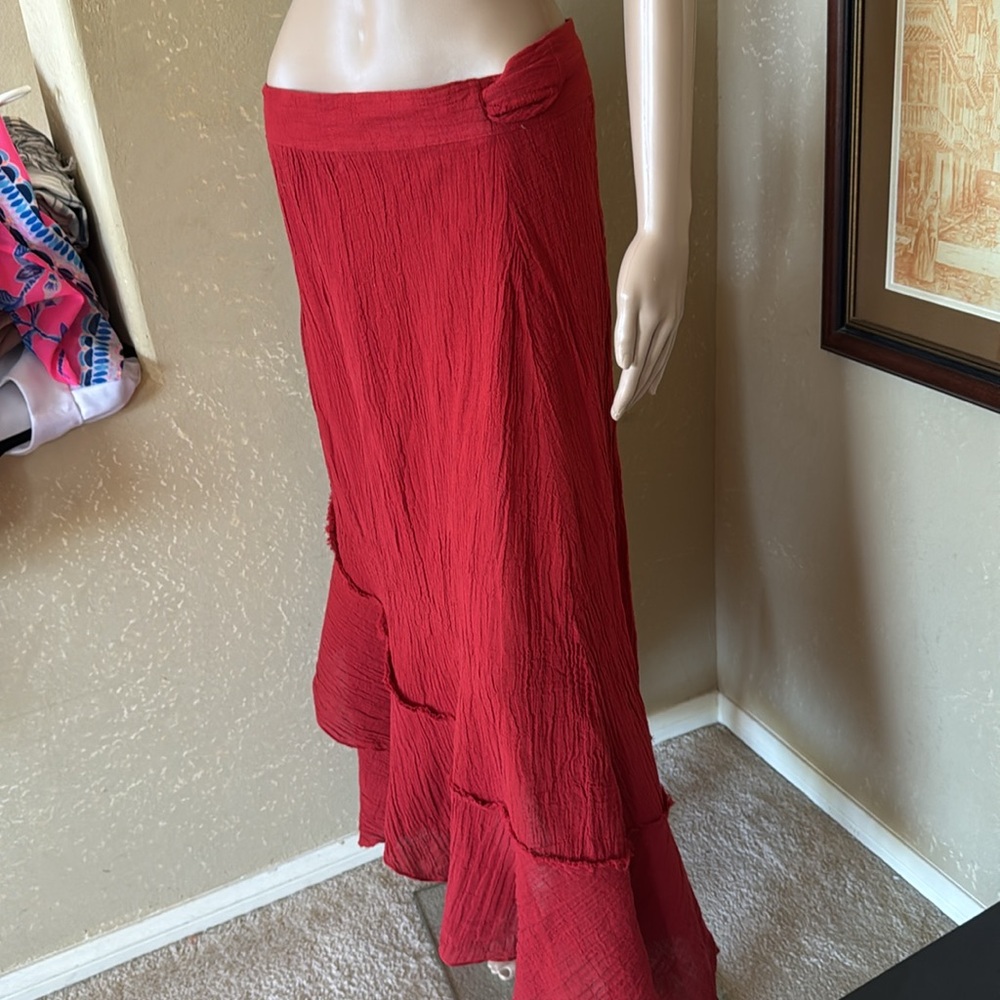 Vintage 70’s USA Crinkle Cloth Wrap Skirt Sz 16W L - Picture 8 of 8